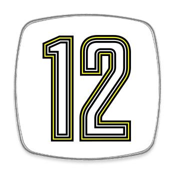 12 - Square fridge magnet - white - Front
