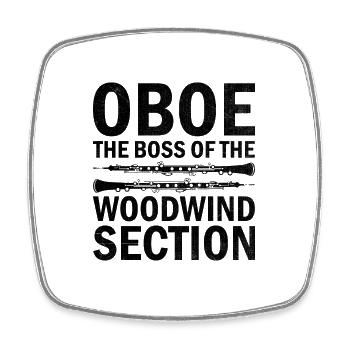 Oboe Player Oboe Basoonist Marching Band Instrumen - Square fridge magnet - white - Front