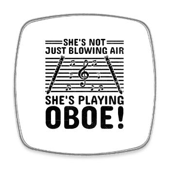 Oboe Player Oboe Basoonist Marching Band Instrumen - Square fridge magnet - white - Front