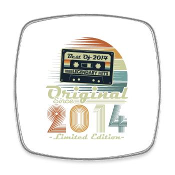 Original 2014 Jahrgang Retro Geburtstagsgeschenk - Viereckiger Kühlschrankmagnet - Weiß - Vorne