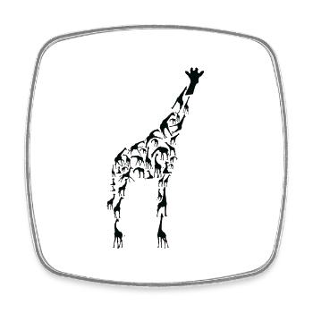 Giraffe Wildlife Afrika Giraffen Silhouette - Viereckiger Kühlschrankmagnet - Weiß - Vorne