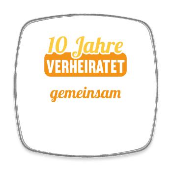 Wir haben viel gemeinsam 10.Hochzeitstag - Viereckiger Kühlschrankmagnet - Weiß - Vorne