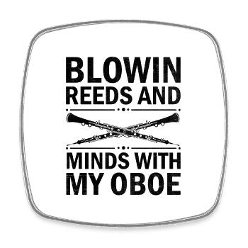 Oboe Player Oboe Basoonist Marching Band Instrumen - Square fridge magnet - white - Front