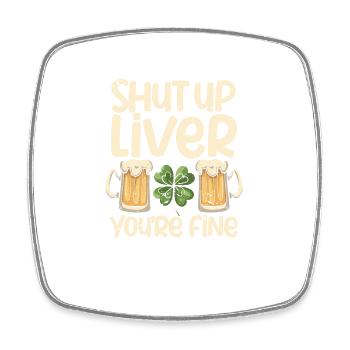 Tais-toi Foie Tu vas bien Vert de la Saint-Patrick - Magnet carré - blanc - Devant