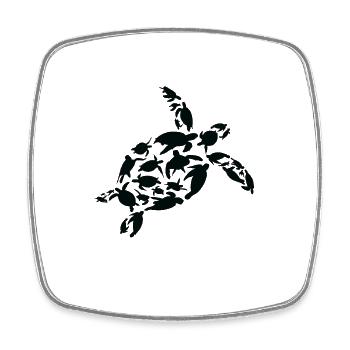Schildkröte Meeresbiologe Schildkröten Silhouette - Viereckiger Kühlschrankmagnet - Weiß - Vorne