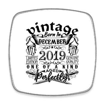 Geburtstag 2019 Dezember 2019 geboren im Dezember - Viereckiger Kühlschrankmagnet - Weiß - Vorne