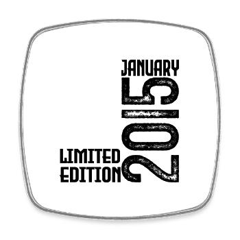 Geburtstagsgeschenk Januar 2015. Januar 2015. - Viereckiger Kühlschrankmagnet - Weiß - Vorne