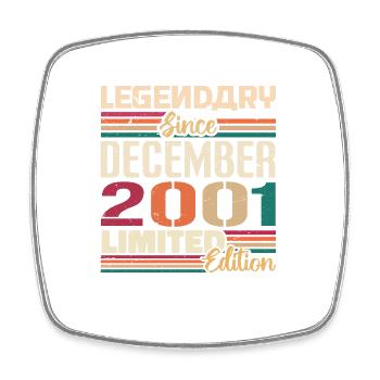 Legendary since December 2001 Vintage December 2001 - Square fridge magnet - white - Front