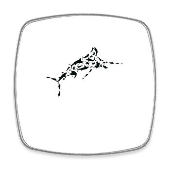 Segelfisch Fischen Segelfische Silhouette - Viereckiger Kühlschrankmagnet - Weiß - Vorne