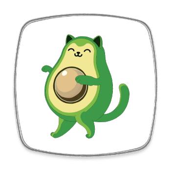 Avocado Cat - Combine Fruit Flavored Felines - Square fridge magnet - white - Front