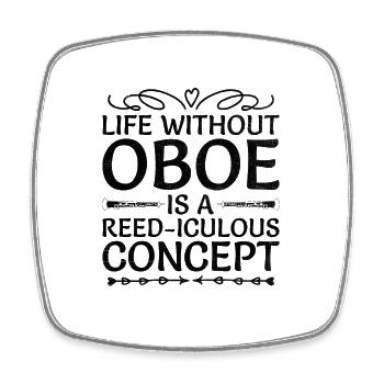 Oboe Player Oboe Basoonist Marching Band Instrumen - Square fridge magnet - white - Front
