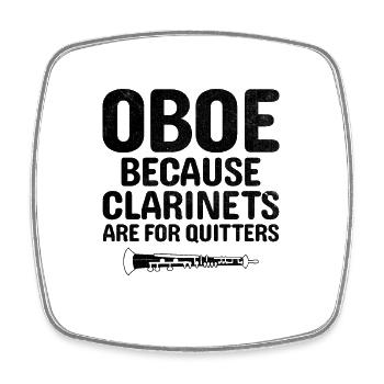 Oboe Player Oboe Basoonist Marching Band Instrumen - Square fridge magnet - white - Front