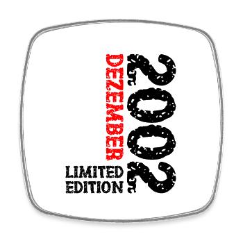 2002 Dezember Limited Edition 21. Geburtstag Deko - Viereckiger Kühlschrankmagnet - Weiß - Vorne