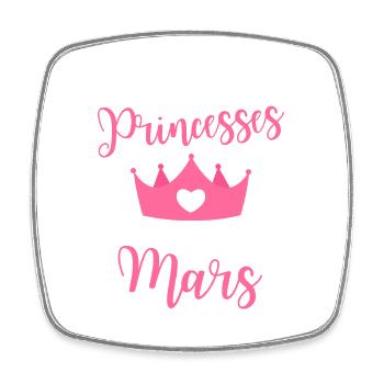 Les plus bellas princess sont nees en mars - Magnet carré - blanc - Devant