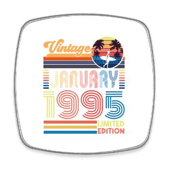Anniversaire janvier 1995. Cadeau Janvier 1995. - Magnet carré - blanc - Devant