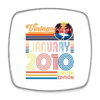 Jubiläum Januar 2010. Geschenk Januar 2010. - Viereckiger Kühlschrankmagnet - Weiß - Vorne
