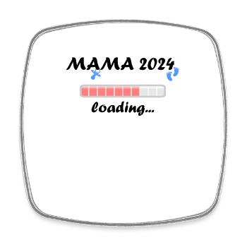 Mama 2024 Loading Schwangerschaft Bekanntgabe Baby - Viereckiger Kühlschrankmagnet - Weiß - Vorne