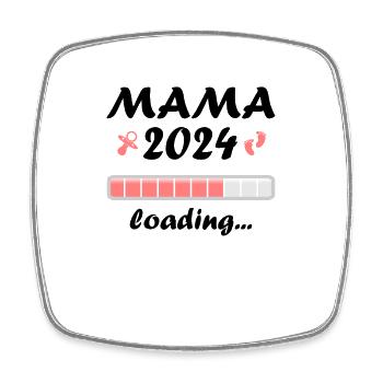 Mama 2024 Loading Schwangerschaft Bekanntgabe Baby - Viereckiger Kühlschrankmagnet - Weiß - Vorne