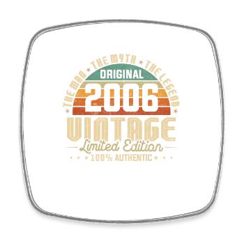Vintage 2006 Jahrgang Geburtstagsgeschenk Retro - Viereckiger Kühlschrankmagnet - Weiß - Vorne