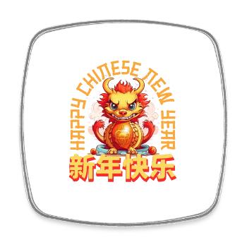 Year Of The Dragon Happy Chinese New Year 2024 - Viereckiger Kühlschrankmagnet - Weiß - Vorne