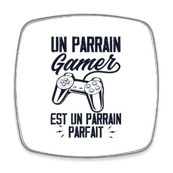 Un Parrain Gamer est un Parrain Parfait - Magnet carré - blanc - Devant