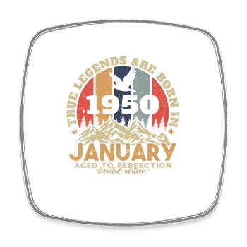 Cadeau D'anniversaire Nées En Janvier 1950 - Magnet carré - blanc - Devant