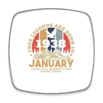 Birthday Gift Born In January 1938 - Square fridge magnet - white - Front