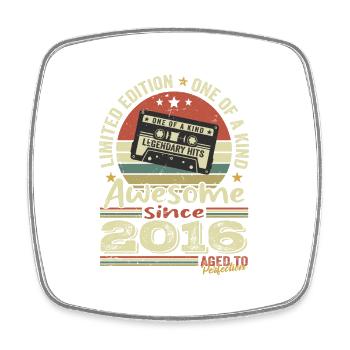 Jahrgang 2016 Original Retro Geburtstagsgeschenk - Viereckiger Kühlschrankmagnet - Weiß - Vorne