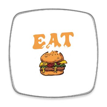 When In Doubt Eat A Burger Meat Buns Food Hamburge - Square fridge magnet - white - Front
