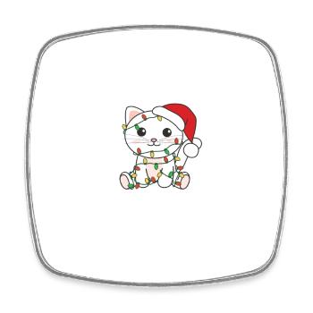 Weihnachten ist besser mit einer Katze - Viereckiger Kühlschrankmagnet - Weiß - Vorne