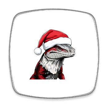 LizardChristmas Animal Head Lizard - Square fridge magnet - white - Front