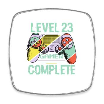 Level 23 Abgeschlossen 23 Jahre alter Spieler Level 23 abgeschlossen - Viereckiger Kühlschrankmagnet - Weiß - Vorne