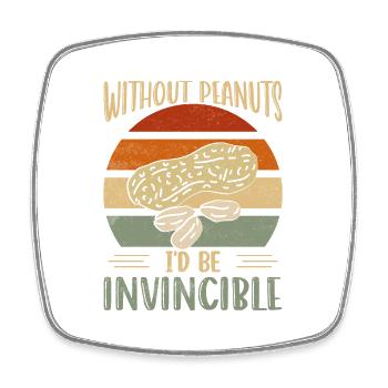 Without Peanuts I'd Be Invincible Awareness Nut Al - Viereckiger Kühlschrankmagnet - Weiß - Vorne