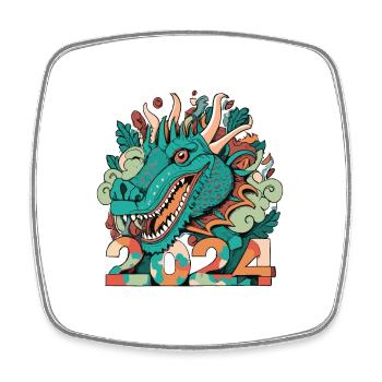HAPPY NEW YEAR DRAGON 2024 - Square fridge magnet - white - Front