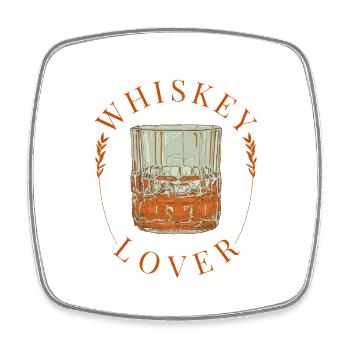 Whiskey Lover - Square fridge magnet - white - Front