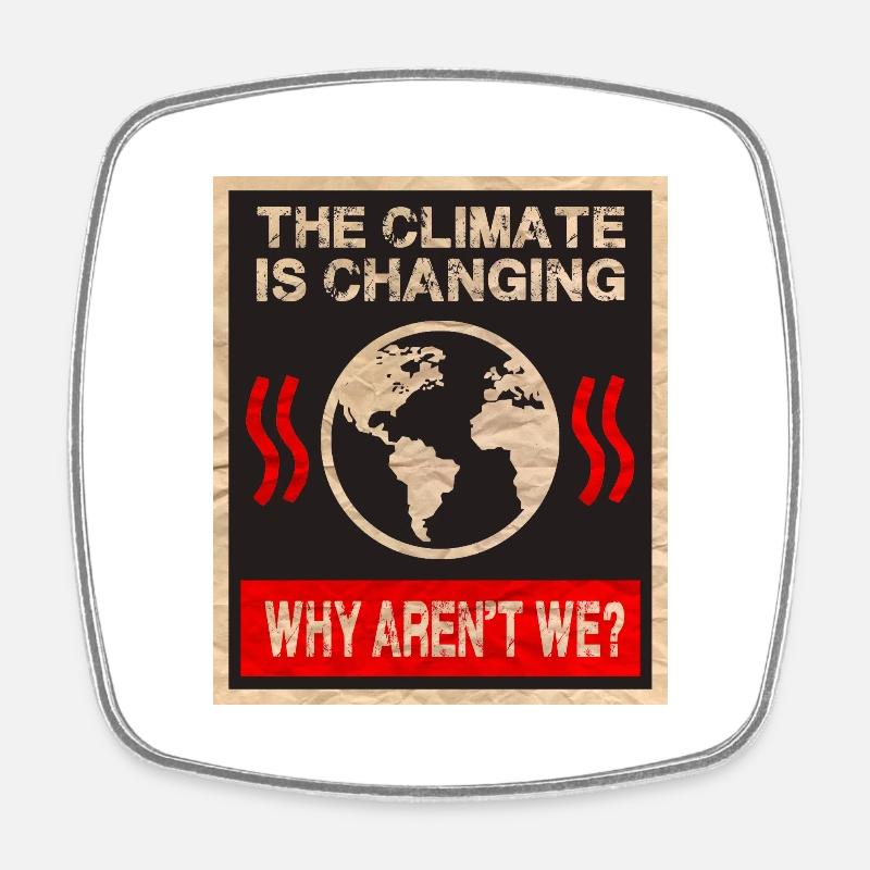 Climate change - Square fridge magnet - white