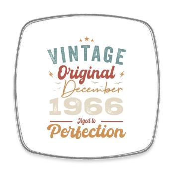 Anniversaire Vintage - Décembre 1966 - Idée cadeau - Magnet carré - blanc - Devant