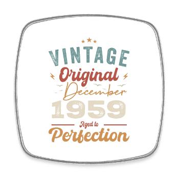 Vintage Anniversaire - Décembre 1959 - Idée cadeau - Magnet carré - blanc - Devant