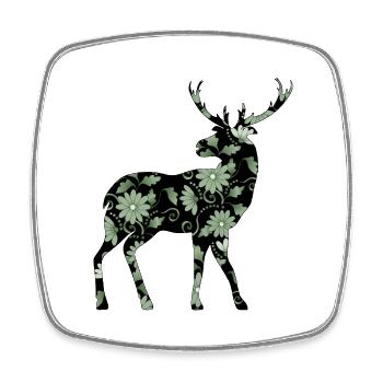 Hirsch - Viereckiger Kühlschrankmagnet - Weiß - Vorne