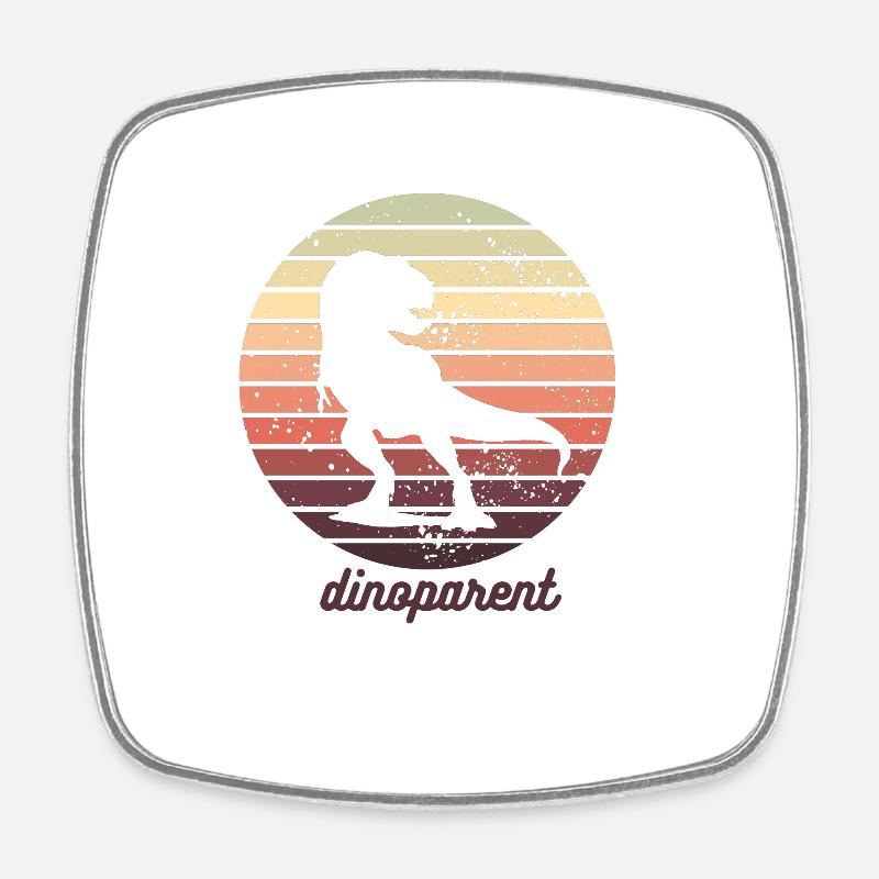 Dinoparent - Magnet carré - blanc