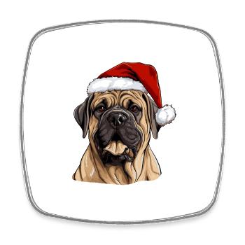 Boerboel chien Noël Portrait de Noël - Magnet carré - blanc - Devant