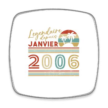Cadeau D'anniversaire Nées En Janvier 2006 - Magnet carré - blanc - Devant
