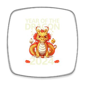 Year Of The Dragon Happy Chinese New Year 2024 - Viereckiger Kühlschrankmagnet - Weiß - Vorne