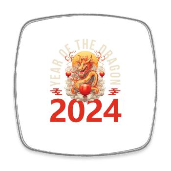 Year Of The Dragon Happy Chinese New Year 2024 - Viereckiger Kühlschrankmagnet - Weiß - Vorne