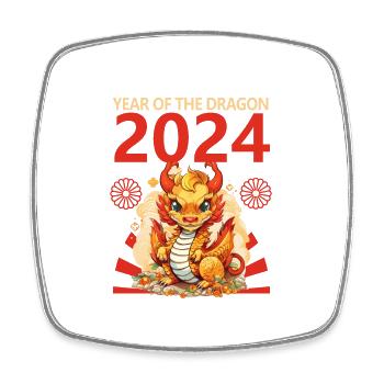 Year Of The Dragon Happy Chinese New Year 2024 - Viereckiger Kühlschrankmagnet - Weiß - Vorne