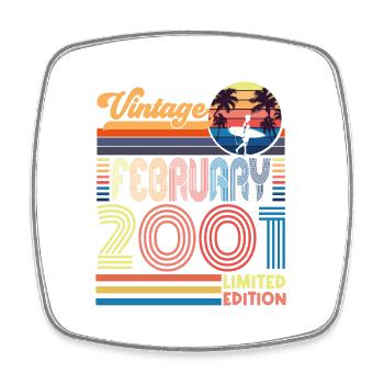 Jubiläum Februar 2001. Geschenk Februar 2001. - Viereckiger Kühlschrankmagnet - Weiß - Vorne