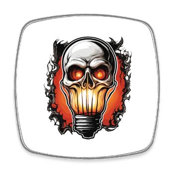 Bulb / Bulb / Brightness / Light - Square fridge magnet - white - Front