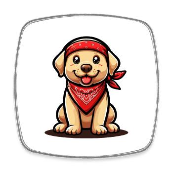 Cute Dog: Adorable Pet - Square fridge magnet - white - Front