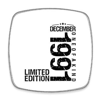 Anniversaire Décembre 1991 Décembre né en December - Magnet carré - blanc - Devant