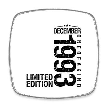 Birthday December 1993 December born in December - Square fridge magnet - white - Front